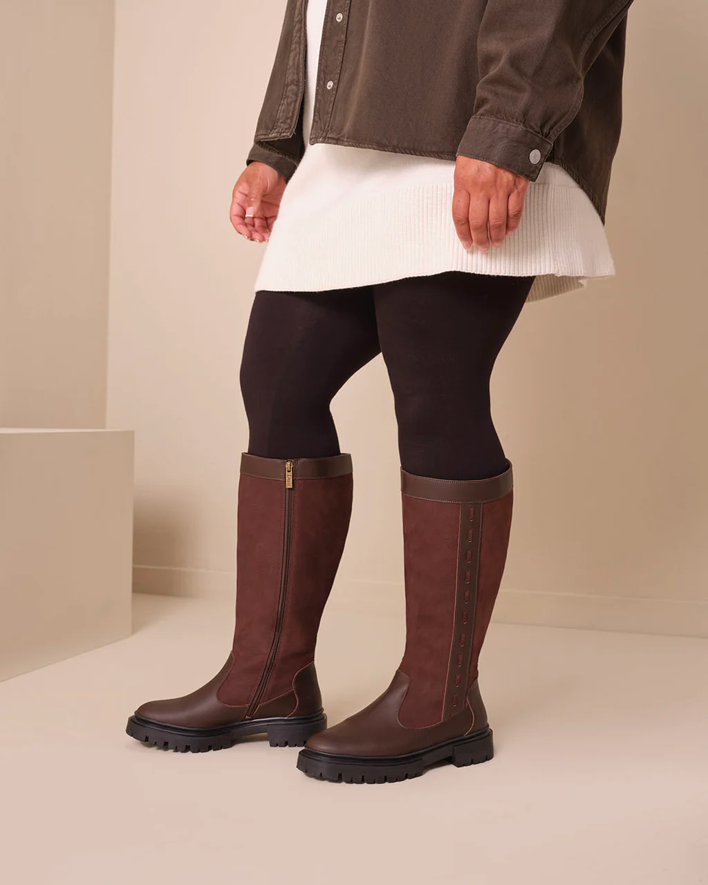 Knee high boots with extra wide calf fitting best sale