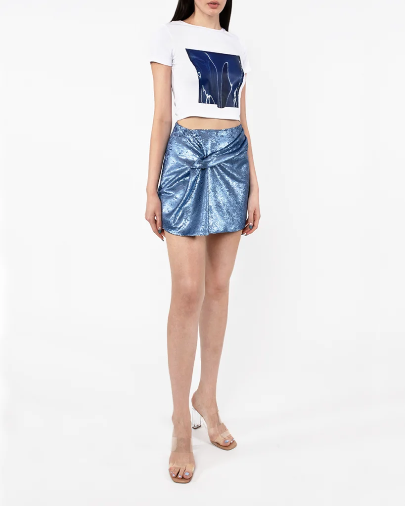 △ Electra Sequin Mini Skirt by Kate Barton Designs