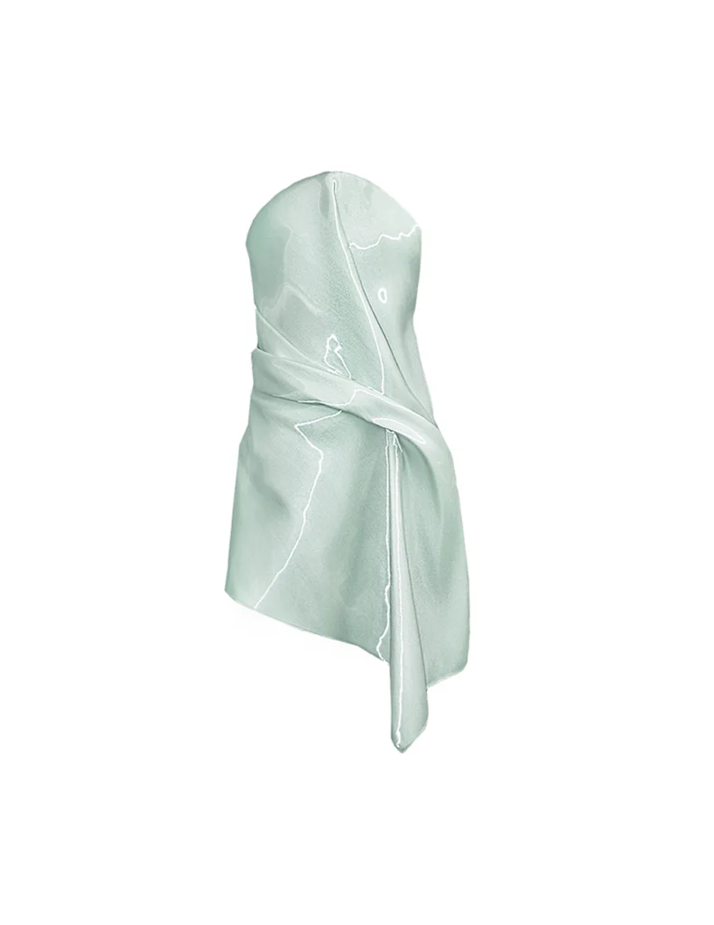 △ Liquid Draped Mini Dress by Kate Barton the Designer